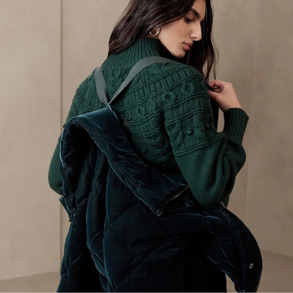 NWT Banana Republic Snowdon Velvet Puffer XS - Picture 6 of 7